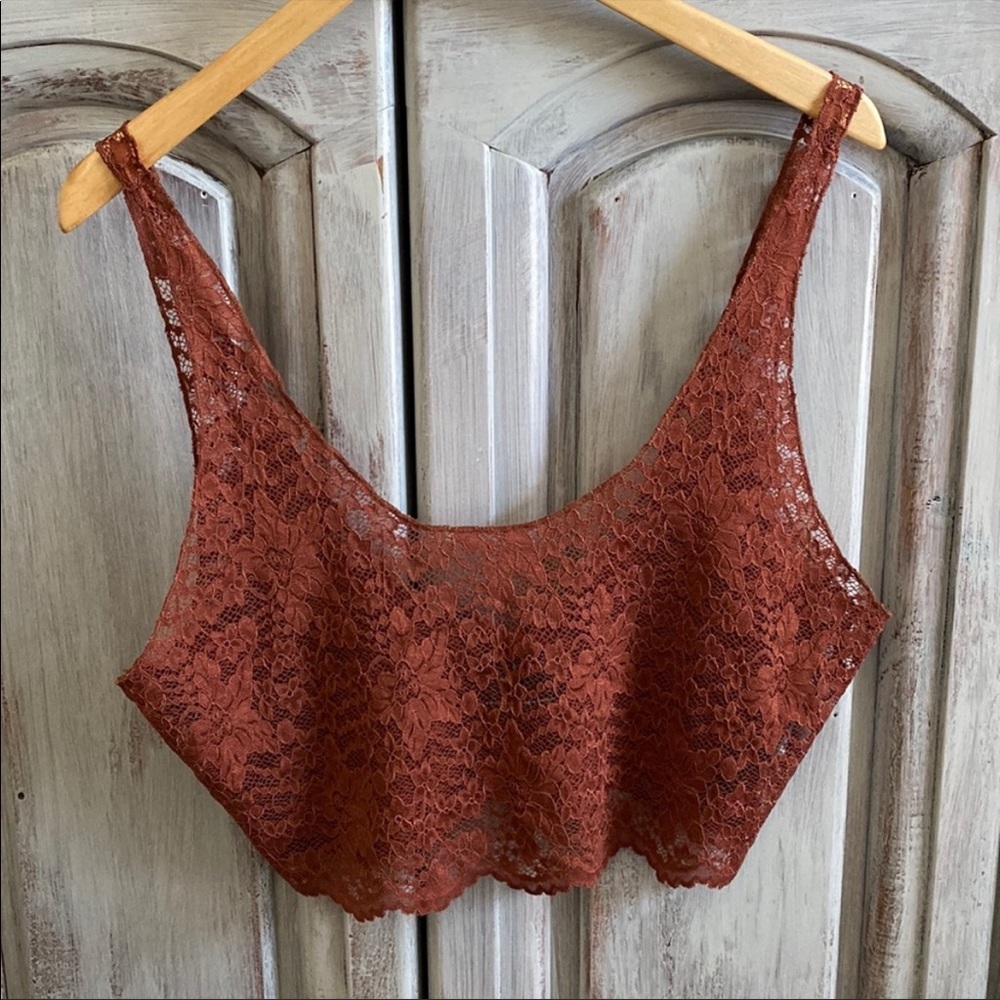 Out From Under by Urban Outfitters Rust Bralette sz Large!